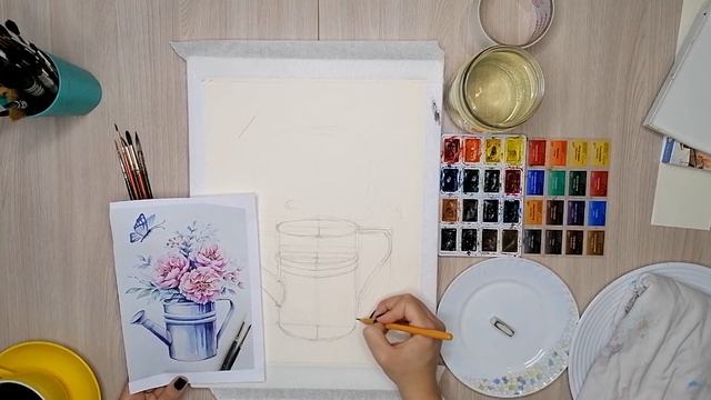 Цветы акварелью. Скетчинг. Уроки акварели часть 1