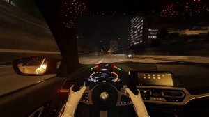 спокойные шашки ночью на BMW m340 в assetto corsa