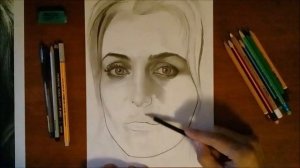 Джиллиан Андерсон / Gillian Anderson (drawing timelapse)