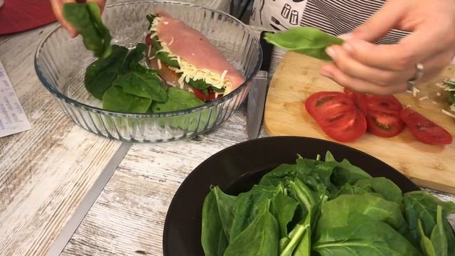 Филе индейки со шпинатом, сыром и помидорами. ЗДОРОВОЕ ПИТАНИЕ