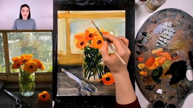 Онлайн-марафон «Весне дорогу 2021» - «Календула» | Как нарисовать календулу поэтапно смотреть онлайн