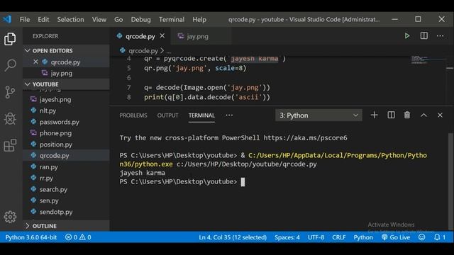 Generate and Scanning Qr Code using Python Opencv||Python project Student Attendance App| Pyseries