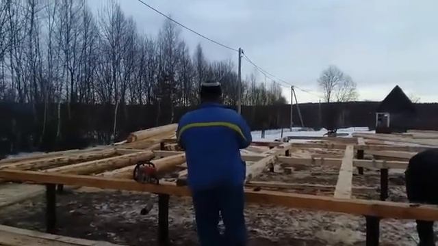 Собираем фундамент под сруб дома 6х9 с крыльцом 2,5х2 метра - СрубДом смотреть онлайн