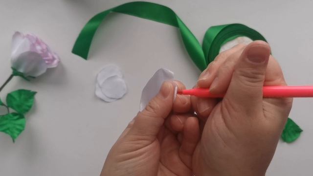 Роза из атласной ленты смотреть онлайн