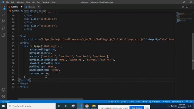 FullPage.js for Smooth Scrolling Navigation смотреть онлайн