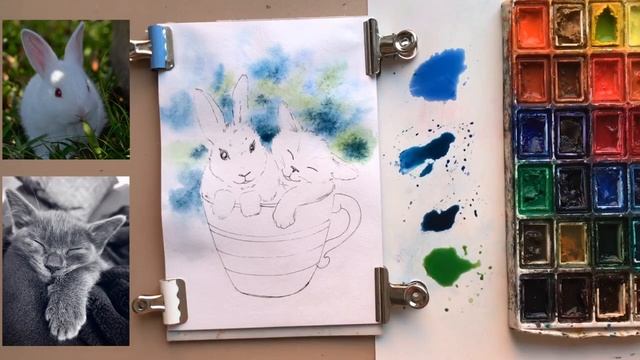 Рисуем открытку с кроликом смотреть онлайн