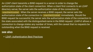 What does binding to a LDAP server mean?