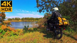 Одиночный кемпинг на мотоцикле! Приготовил филе рыбы! Звуки природы!