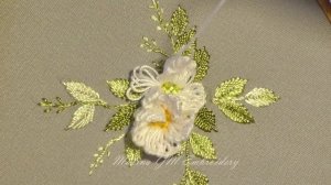3D Jasmine Flowers Embroidery for Your Home. Dimensional Embroidery Beadwork