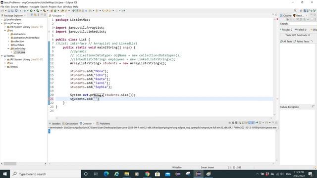ArrayList and LinkedList in java
