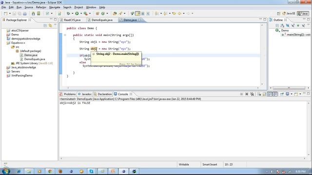 Difference between equals() and == in java
