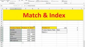 About Match & Index Function In MS Excel | GIT Education