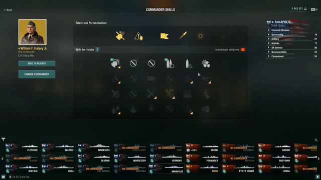 World of Warships - Annapolis: Upgrade  Commander Build