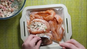 Фаршированная куриная грудка,обалденный ужин!