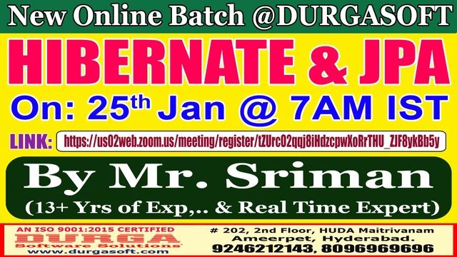 HIBERNATE & JPA Online Training in DURGASOFT смотреть онлайн