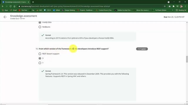 Web Development with Java Spring Framework week1 Knowledge assessment Quiz answers