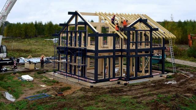 Таймлапс съёмка строительства частного дома в Московской области.Timebox камера 4K+, 4G/LTE смотреть онлайн