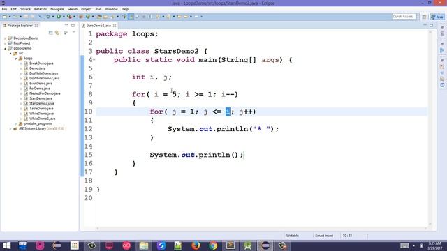 48. Stars Pattern using Nested for Loop in Java - Pashto Part2 смотреть онлайн