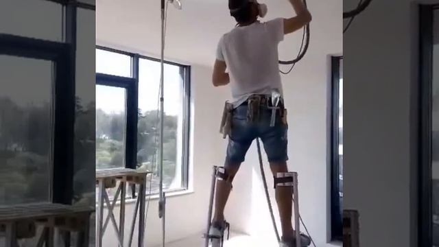 Шлифовка потолка. Mirka deros. смотреть онлайн