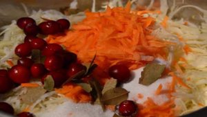 Квашеная капуста с яблоками и клюквой