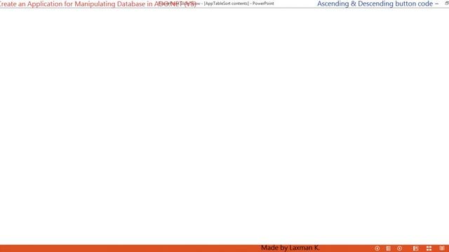 6. Ascending & Descending button code