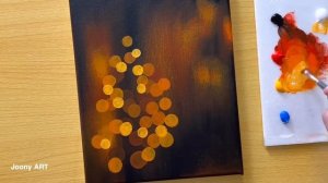 How to Draw a Christmas Candle / Acrylic Painting on Black Canvas