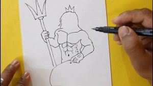How to Draw Poseidon Greek God Step by Step