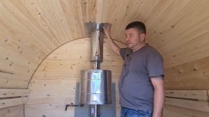 Баня Бочка Уно Wood 2000+ Стандарт  Мини банька для дачи и сада  как устроен слив в бане бочке