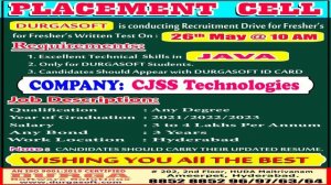 CJSS Technologies Placement Drive in DURGASOFT !!!