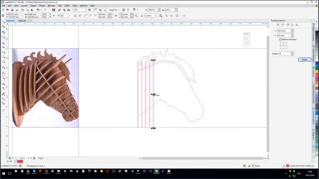 CorelDRAW используя кривую, создадим голову лошади для настенного украшения смотреть онлайн