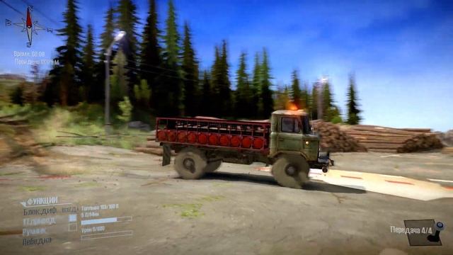 Spintires: MudRunner Gameplay Одиночная игра Карта Медвежий Ручей Газ 66 Приватный мод ?