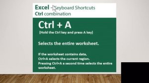 Microsoft Excel Shortcut Keys In 1 Minute | Ctrl+A