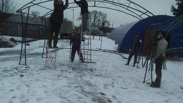 Разборный навес для машины из проф трубы. Сборка Каркаса навеса за 10минут