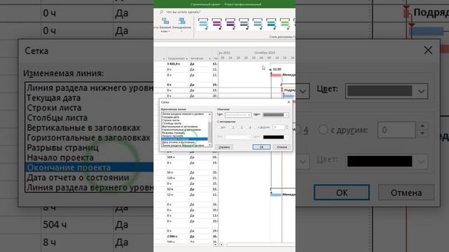 Как настроить сетку на Диаграмме Ганта в MS Project Pro?  #msproject #oberemokii  #microsoftproject