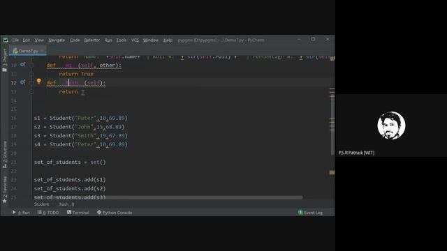 Magic methods in Python [__hash__() and __eq__()]