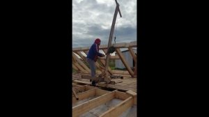 Подъем каркасных стен своими руками с помощью лебёдки (стены 9м и 6м)