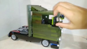 Фура-тигач с прицепом самоделка лего техник на ДУ.