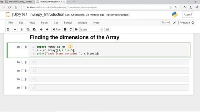 Video 3 : Finding The Item Size Of Array