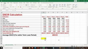 DSCR Calculation Excel & Meaning of DSCR