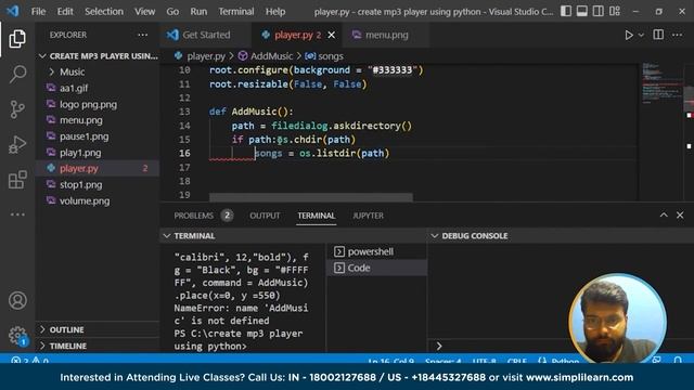 Python Music Player Tutorial | Python MP3 Player Tutorial | Python Projects | SimpliCode