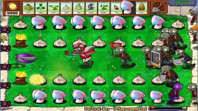 Plants vs Zombies Chomper vs Hypno-shroom vs Garlic смотреть онлайн