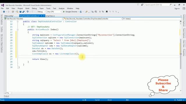 using viewdata to get records mvc without entity framework c# 4.6.1