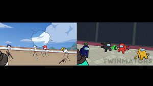 Henry Stickmin vs Among Us Distraction dance Animation