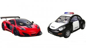 Гоночный автомобильчик Вихрь и Полицейская машинка Полис - мультик для малышей