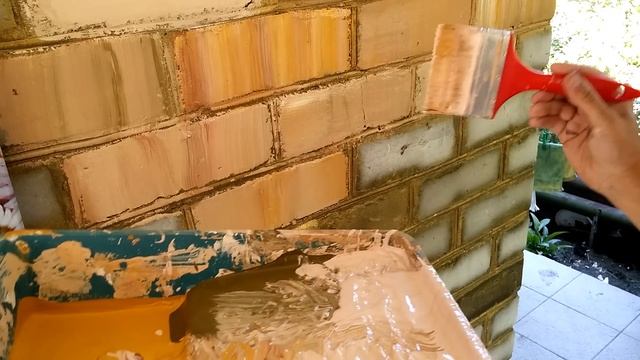 технология покраски кирпича в РИМСКУЮ СТЕНУ, technology painting brick Roman wall смотреть онлайн