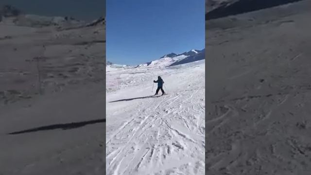 Горные лыжи, обучение детей.Мальчику всего 7 лет.Шахдаг-2018