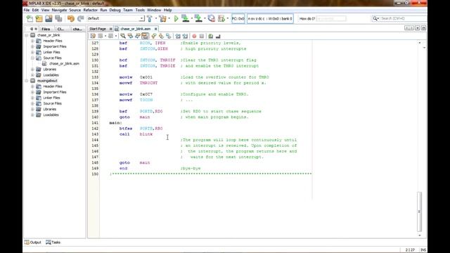 PIC18F Assembly Language - Chase or Blink Program Tutorial смотреть онлайн
