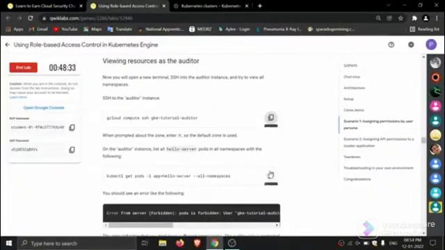Using Role-based Access Contral in Kubernetes Engine | Qwiklabs [GSP493]