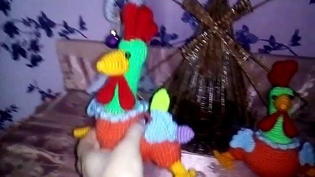 Вязание крючком - петушки