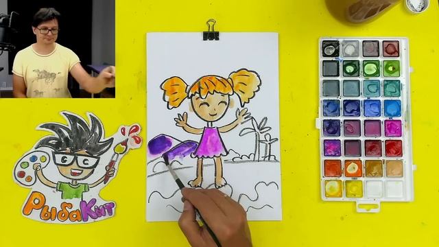 Как нарисовать ДЕВОЧКУ - рисуем и раскрашиваем с РыбаКит смотреть онлайн